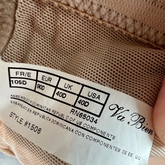 D09.5 Va Bien Womens Ultra-Lift Strapless Bra Style-1506 40D - Picture 7 of 7